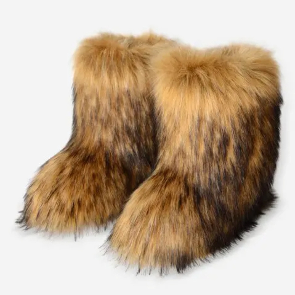 Fluffy Shaggy Faux Fur Warm Snow Winter Boots